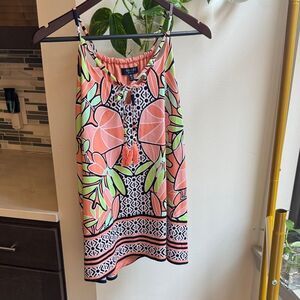 Kaari Blue Orange and Black Patterned Dress